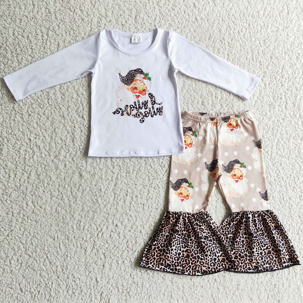 Boutique Baby Girl Clothes Christmas Long Sleeve Bell Bottom Outfits 6 A14-13