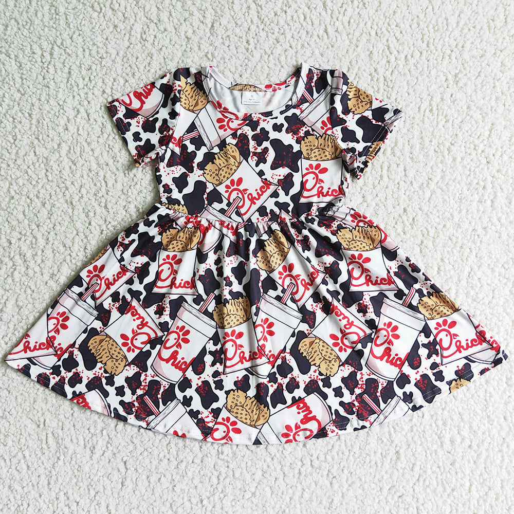 Boutique Baby Girls Dress Short Sleeve Kids Clothes Girls Dresses GSD0093
