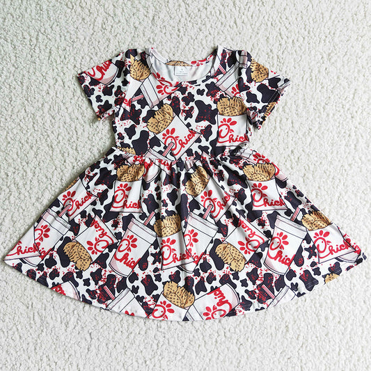 Boutique Baby Girls Dress Short Sleeve Kids Clothes Girls Dresses GSD0093