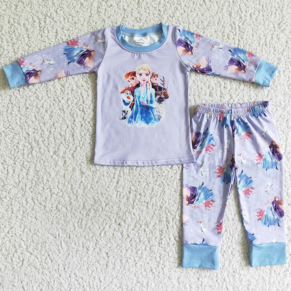 Boutique Girls Pajamas Set Fall Long Sleeve Sleepwear 6 A9-1