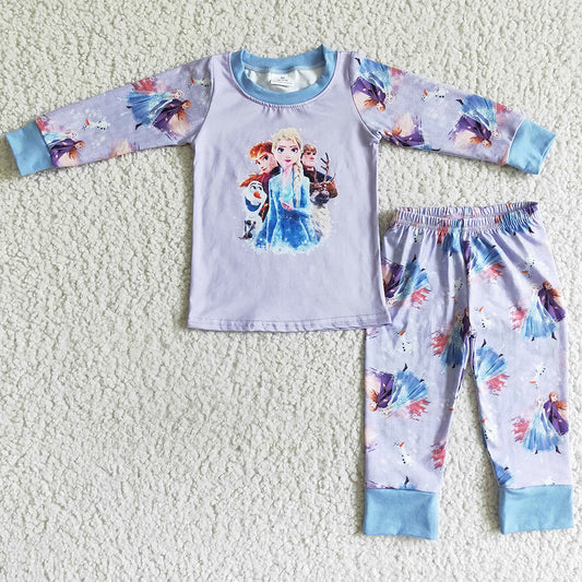 Boutique Girls Pajamas Set Fall Long Sleeve Sleepwear 6 A9-1