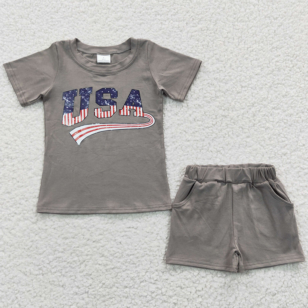 Baby Boy Clothes USA 4th of July Shorts Sets BSSO0202