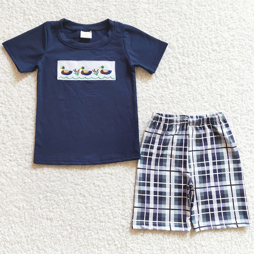 Summer Boys Clothing Embroidery Cotton Boutique Kids Boys Outfits BSSO0128 GSSO0156 6.10