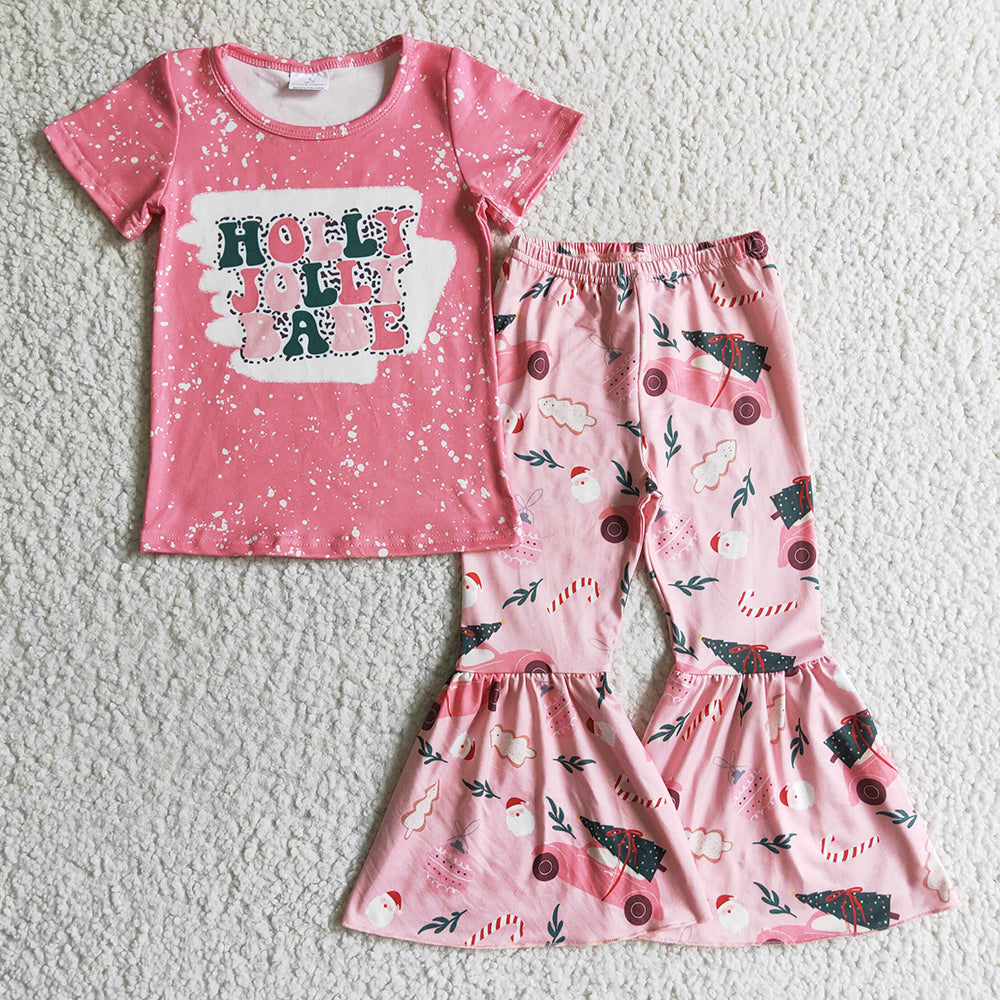 New Fashion Baby Girl Clothes Short Sleeve Bell Bottom Outfits GSPO0196