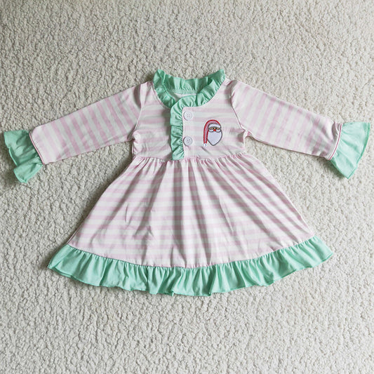 Boutique Girls Dress Sleepwear Christmas Baby Girls Nightgown Santa Claus Embroidery Clothing GLP0134 GLD0069