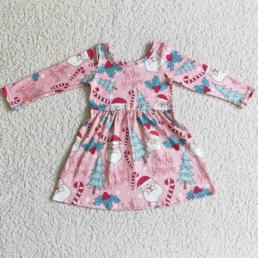 Christmas Boutique Girls Dress Long Sleeve Toddler Baby Girl Dresses GLD0149 9.5