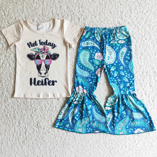 RTS Baby Girl Clothes Short Sleeve Kid Clothes Girls Bell Pants Sets Boutique Girls Clothing E4-19