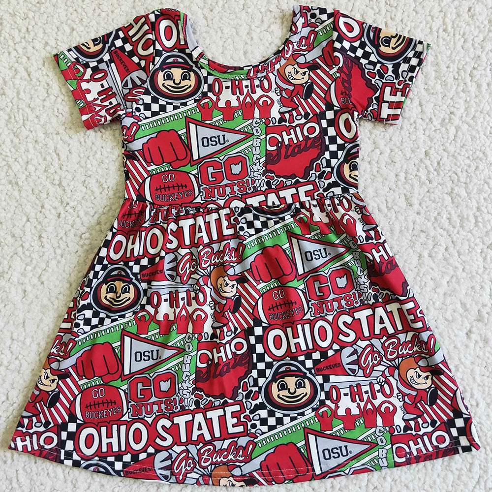 Cute Baby Girls Dress Summer Short Sleeve Girls Dress GSD0113