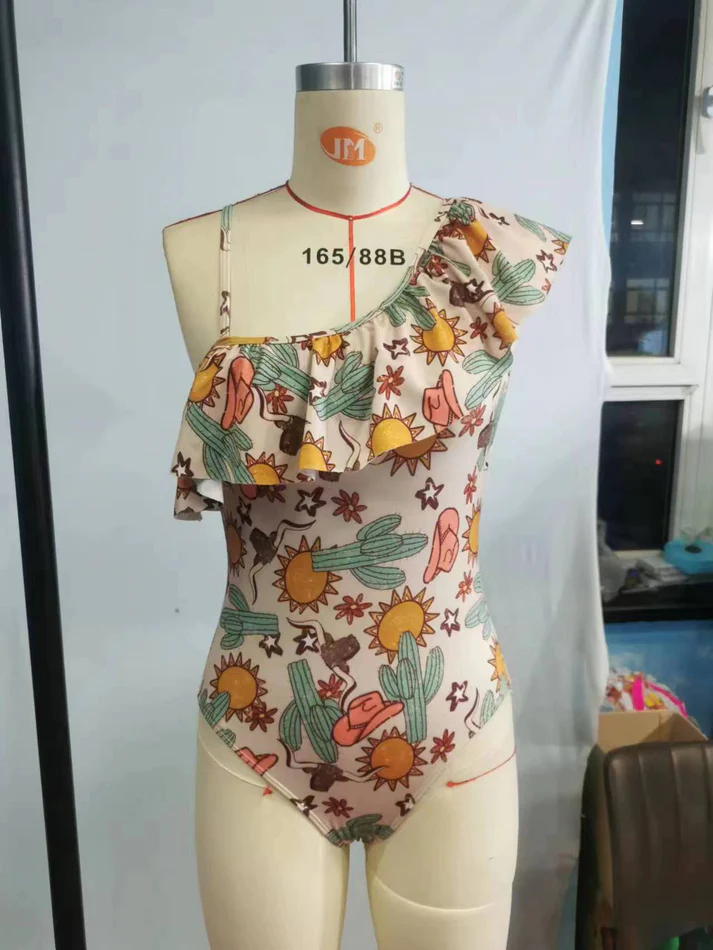 Baby Girls Swimsuit Summer Western Cactus One Piece Swimsuits S0034
