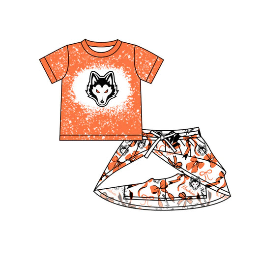Preorder (moq 5)Baby Girls Huskies team Top Skirt Skort Sets 6.20