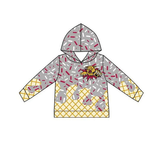 Preorder(moq 5) grey ice cream sprinkle toddler kids team hoodie 8.19