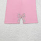 Baby Girls Clothes Tops Pink Long Sleeve Bows Side Embroidery Tee Shirts Tops GT0872