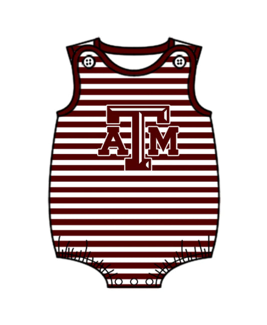 Preorder (moq 5)Baby Boys Red Stripe ATM Team Rompers 12.24