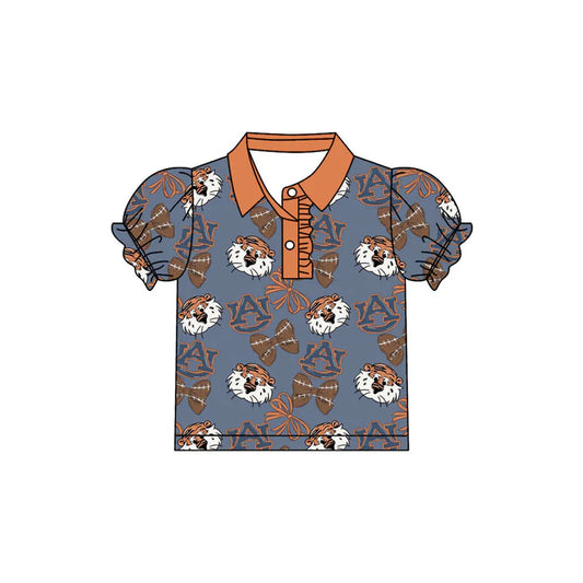 Preorder(moq 5)Baby Girls AU Tiger Team Short Sleeve Tee Pullovers Polo Shirts Tops 7.22