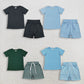 Sibling Baby Boys Clothing Short Sleeve Shirts Top Pockets Shorts Pajamas Clothes Sets