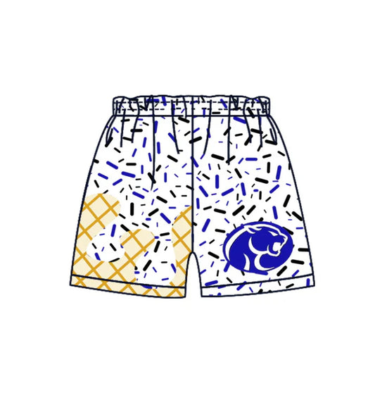 Preorder MOQ 5 pcs Blue white ice cream sprinkle boys team shorts 8.21