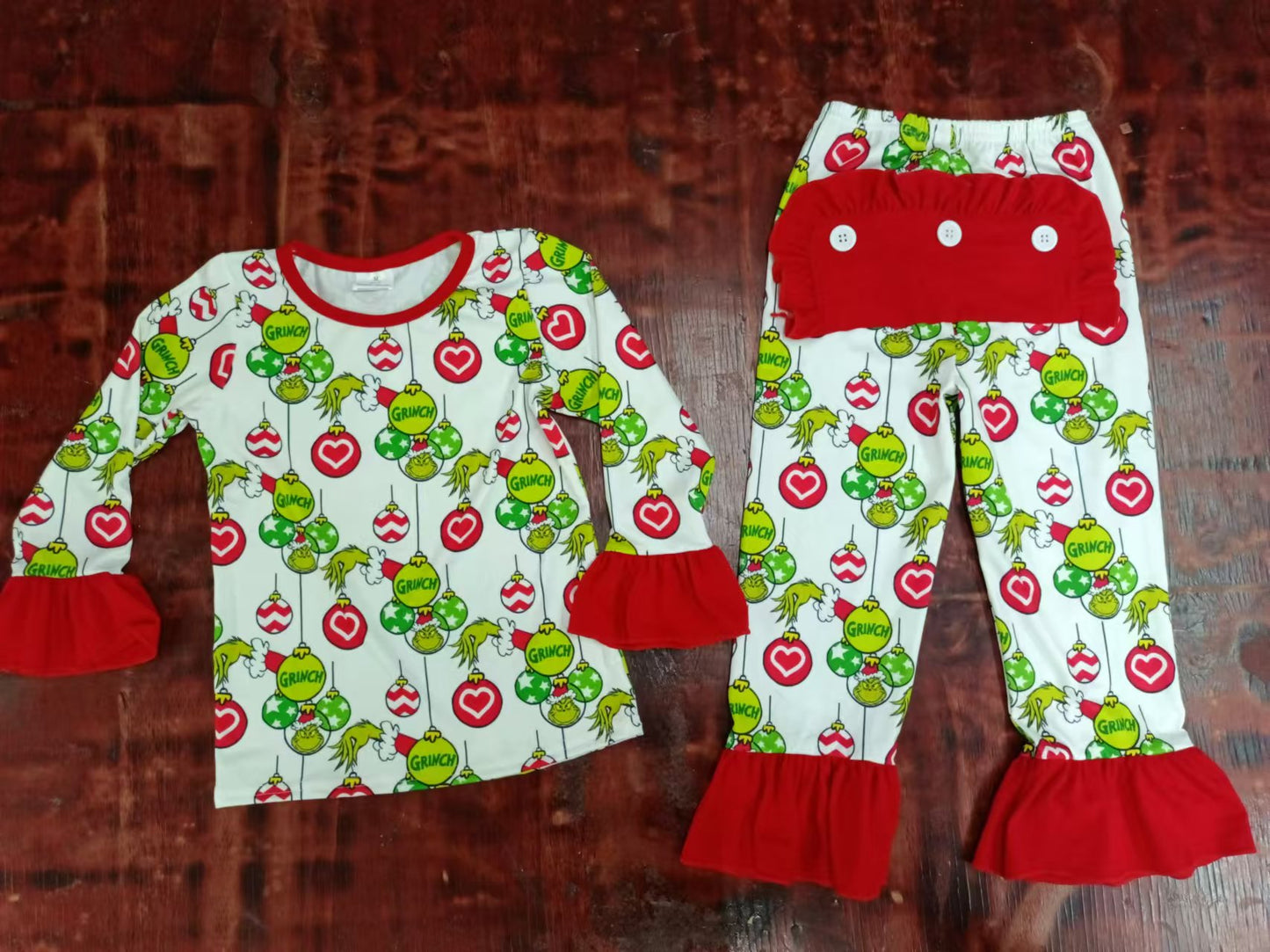 New Fashion Baby Girls Pajamas Christmas Sleepwear Clothes Sets Moq 5