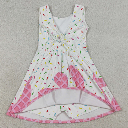 Baby Girls Dress Pink Drip Sprinkles Team Yoga Active Shorts Knee Length Dresses GSD3594