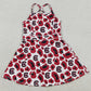 Baby Girls Dress Strap Red Leopard C Bulls Team Yoga Active Shorts Knee Length Dress GSD3633