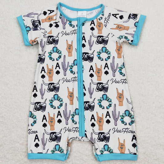 Boutique Baby Kids Romper Zip Short Sleeve Rompers SR1200