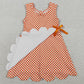 Baby Girls Dress Orange Checked Yoga Active Scallop Shorts Knee Length Dresses GSD3428