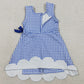 Baby Girls Dress Blue Checked Yoga Active Scallop Shorts Knee Length Dresses GSD3427
