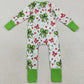 Baby Girls Rompers Green Red Bows Hearts Christmas Ruffle Zipper Footie Rompers LR2482 8.9