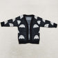 Baby Girls Sweater Halloween Black Ghost Long Sleeve Sweaters Cardigans GT0649