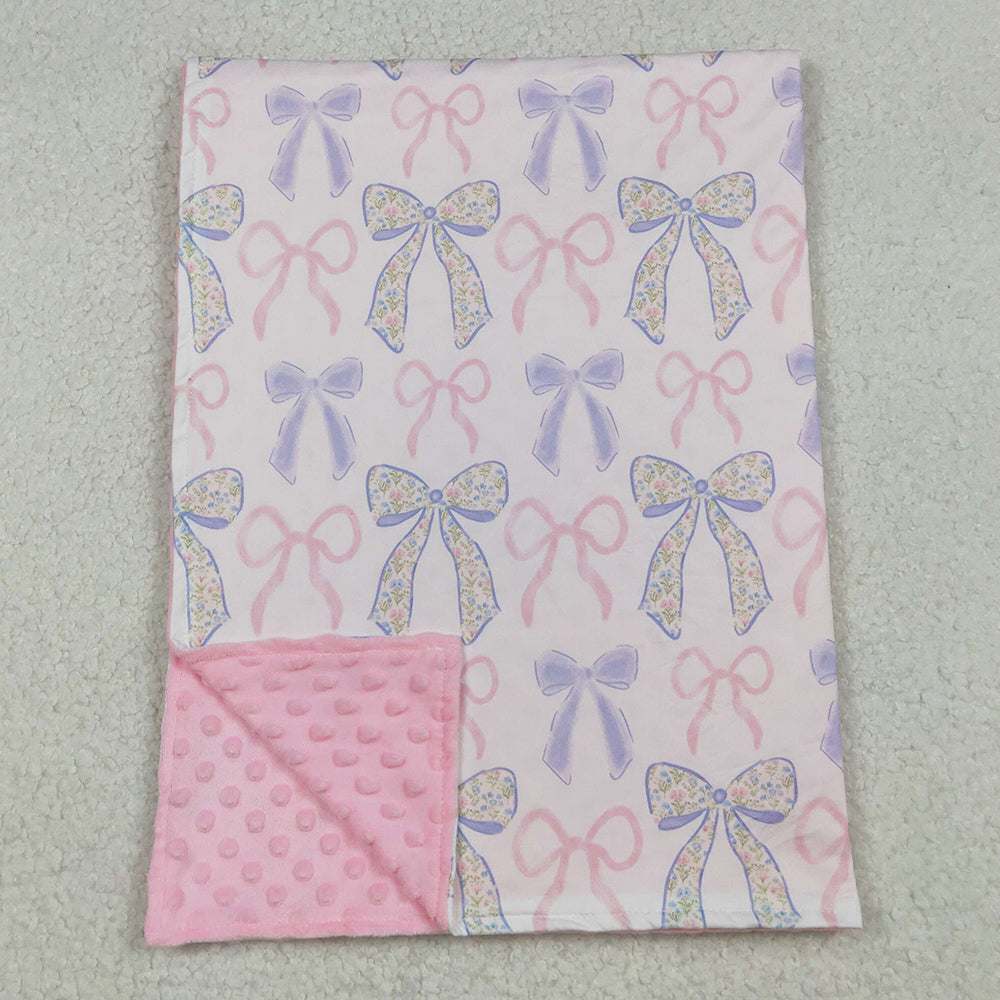 Baby Kids Girls Blankets Pink Green Bows Plaid Christmas Blankets BL0218 9.20