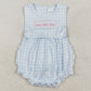 Baby Infant Girls Rompers Blue Checkered Bows Sleeveless Rompers SR2203
