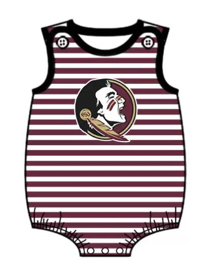 Preorder (moq 5)Baby Boys Red Stripe Team Rompers 12.24