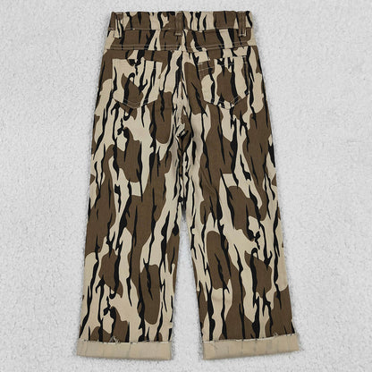 Baby Boys Jeans Southern Olive Camo Tree Branches Denim Pants Jeans P0373
