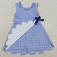 Baby Girls Dress Blue Checked Yoga Active Scallop Shorts Knee Length Dresses GSD3427