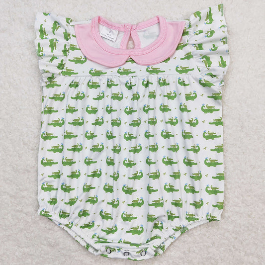 Baby Infant Girls Romper Flutter Sleeve Crocodile Rompers SR1068