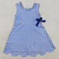 Baby Girls Dress Blue Checked Yoga Active Scallop Shorts Knee Length Dresses GSD3427