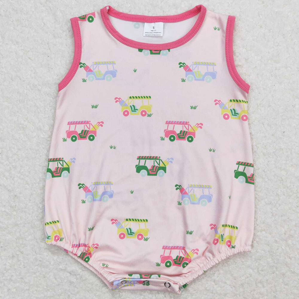 Baby Infant Girls Rompers Golf Pink Sleeveless Summer Rompers SR0981