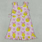 Baby Girls Dress Pink Checked Bows Lemons Yoga Active Shorts Ruffle Knee Length Dress GSD3683
