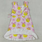Baby Girls Dress Pink Checked Bows Lemons Yoga Active Shorts Ruffle Knee Length Dress GSD3683
