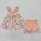 Baby Girls Clothes Pink Spring Flowers Straps Tunic Shorts Sets GSSO1763