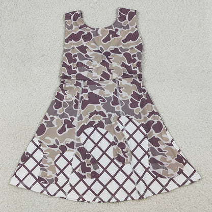 Baby Girls Dress Southern Grey Camo Drip Team Shorts Yoga Knee Length Dresses GSD2819