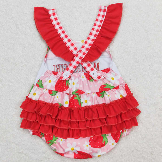 Baby Girls Romper Mama's Girl Red Strawberry Flowers Rompers SR1269