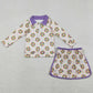 Baby Girls Clothes Mardi Gras Donuts Zipper Pullover Top Skirt Shorts Clothes Sets GLD1332 11.22