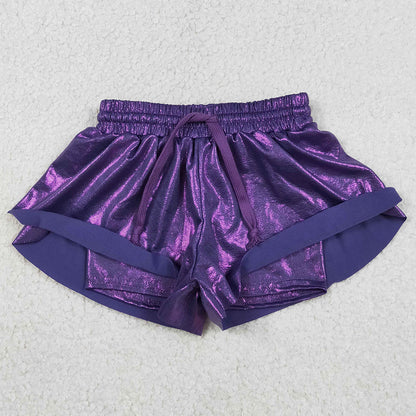 Baby Girls Shorts Purple Leather Ruffle Shorts Bottoms SS0686 12.31