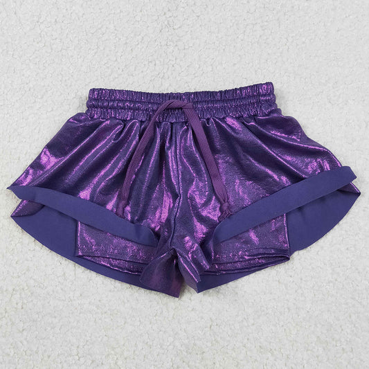 Baby Girls Shorts Purple Leather Ruffle Shorts Bottoms SS0686 12.31