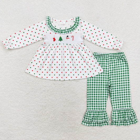 Baby Girls Clothes Christmas Long Sleeve Top Checkered Pants Sets BLP0603 GLP1395