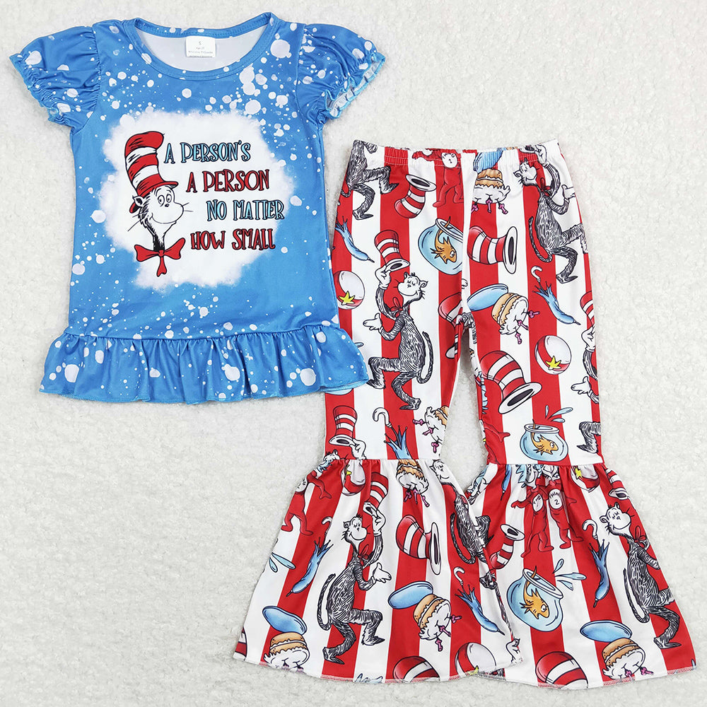 New Fashion Baby Girls Clothes Cartoon Cute Girls Bell Bottom Outfits GSPO1093