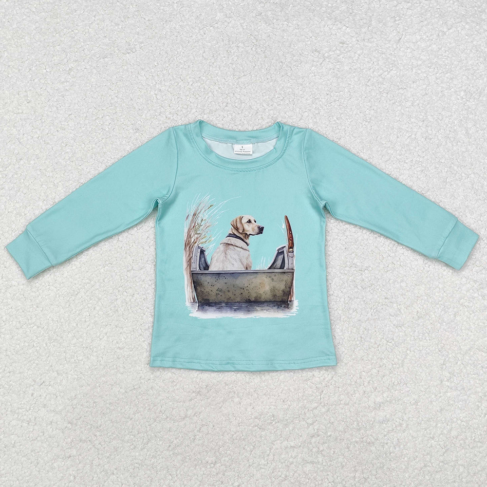 Baby Boys Clothes Tops Dog Hunting Fishing Long Sleeve Tops BT0896