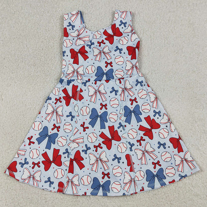 Baby Girls Dress Baseball 4th Of July Yoga Active Wear Skort Knee Length Dresses GSD2150