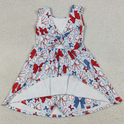 Baby Girls Dress Baseball 4th Of July Yoga Active Wear Skort Knee Length Dresses GSD2150