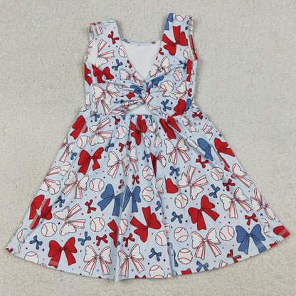 Baby Girls Dress Baseball 4th Of July Yoga Active Wear Skort Knee Length Dresses GSD2150